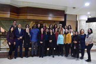 Group photo during the opening of the training session with the representative of INL at the US Embassy in Tunis