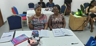 Fatima and another participant, Photo taken during a UTC Training, Lagos Nigeria. UTC Training participants at a training session, November 2019, Lagos Nigeria