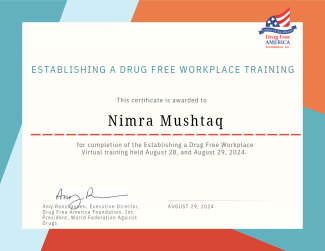 My certificate for the training.